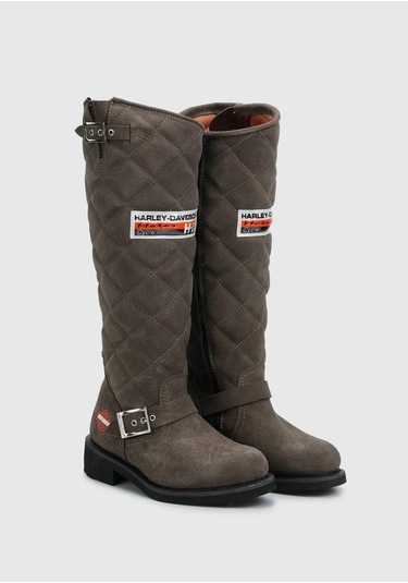 Harley Davidson Laconia Hi 646 Grey Süet Kadın Çizme Gri