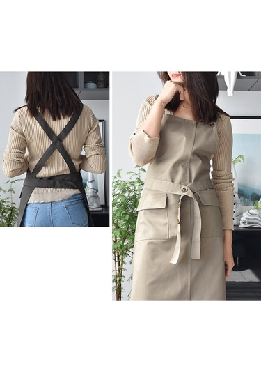 Stilist Önlük Ayarlanabilir Unisex Ayakkabıcı Üniformaları Cepler İle Kadın Güzellik Uzmanları İçin Sanat Önlük Önlükleri İş Kıyafetleri İçin-siyah