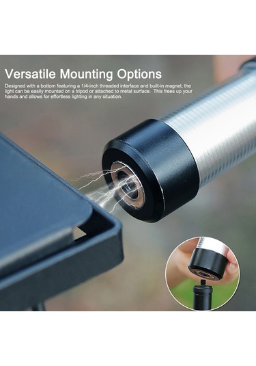 Maiyame 5 Modlu Şarj Edilebilir Led Kamp Lambası, Manyetik Tabanlı, Seyahat Ve Acil Durumlar İçin Pratik Aydınlatma Çözümü Siyah