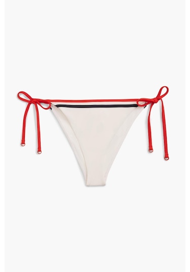 Tommy Hilfiger Kadın İp Yan Bağlama Ekru Bikini Altı-13348 Ekru