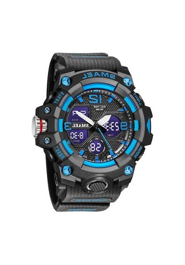 Novahub Smael 8008 Doğa Sporları Küçük Boyutlu Su Geçirmez Aydınlık Erkek Saati Siyah Mavi Çok Renkli Çok Renkli