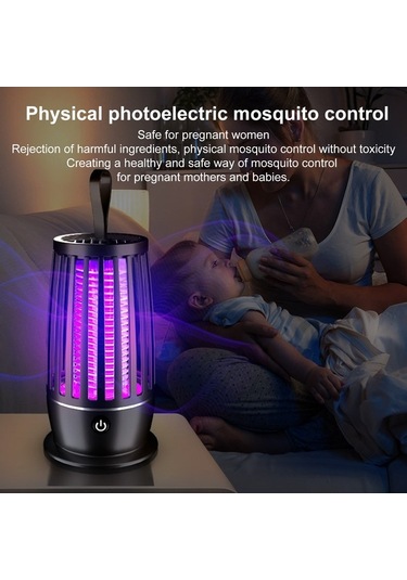 Novahub Çoklu Fonksiyonlu Şarj Edilebilir Sessiz Elektrikli Sinek Öldürücü Ve Gece Lambası 2'si 1 Arada