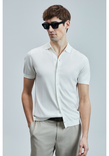 Lufian Hector Erkek Modal Karışımlı Kazak Kırık Beyaz Kırık Beyaz 111090132100510 Kırık Beyaz