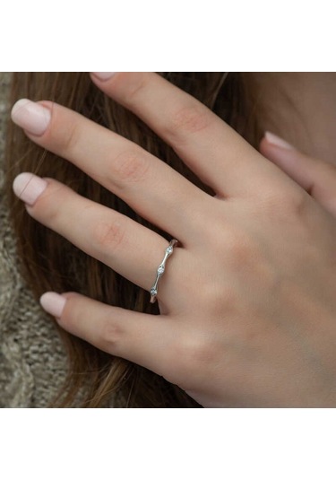 Casera's Gümüş Beştaşlı Mekik Kadın Yüzük Csr2183084 Gümüş