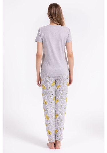 Rolypoly Sweet As Can Bee Grimelanj Kadın Pijama Takımı 5274-29140 Gri