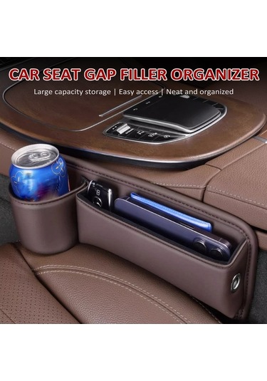 Ulzyvf Araç Koltuk Boşluğu Organizatörü - Pu Deri Telefon, Gözlük, Kartlık Saklama Kutusu