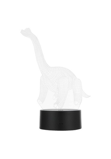Goldenqian Led Gece Lambası Dinozor Temalı Renkli Kullanışlı 3d Işık Dokunmadan Işık Usb Masa Lambası Ev Dekorasyonu 68eq6b Siyah