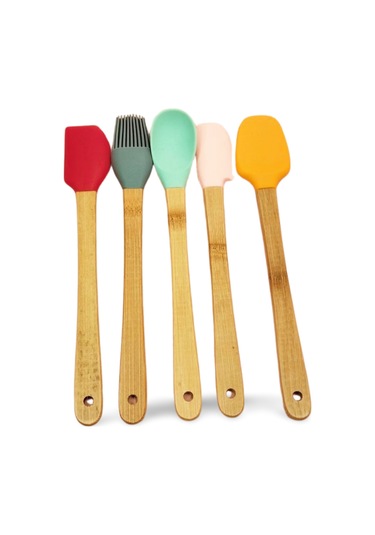 5 Parça Silikon Kaşık Ve Servis Takımı 20 Cm Diğer