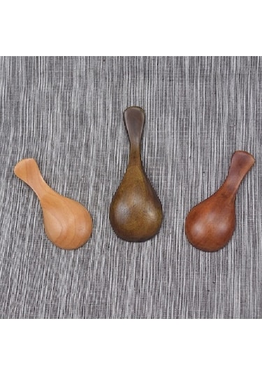 Dancemonkey 10 Adet Dayanıklı Geniş Ağızlı Kaşık Günlük Kısa Saplı Kaşık Seti Ahşap