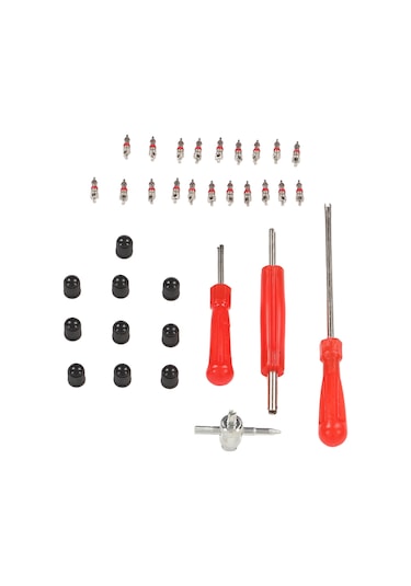 Lemestar 34 Parça Lastik Valfi Tamir Seti: Evrensel Uyumlu, Metal+abs Malzeme, Montaj-kaldırma Aracı, Otomobil-motosiklet-bisiklet İçin