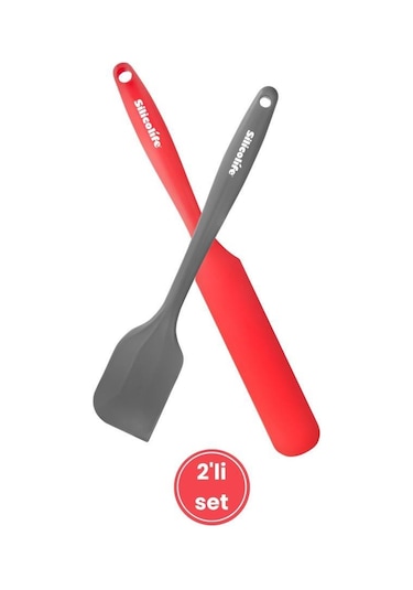 2 Li Pasta Spatula Seti, Silikon Yanmaz Yapışmaz Spatula Ve Çikolata Krema Reçel Sıvama Bıçağı Seti Renkli