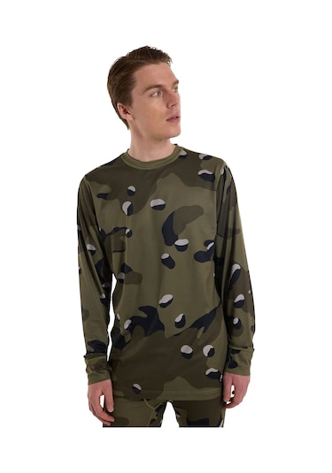 Burton Burton Cre Eck Erkek Yeşil İçlik Üst Forest Moss Cookie Camo Haki