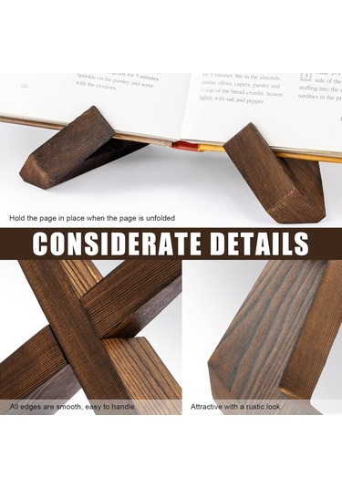 Yemek Kitabı Mutfak Standı, Mutfak Tezgahı İçin Tarif Kitap Sahibi, Ahşap Yemek Kitabı Sahibi, Rustik Yemek Kitap Tutucu Standı - Rustik Kahverengi Antik Meşe