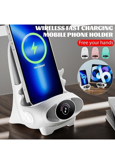 Reedark Kablosuz Şarj Standı - Beyaz Abs Malzeme, 15w Çıkış Gücü, 9v/12v Voltaj