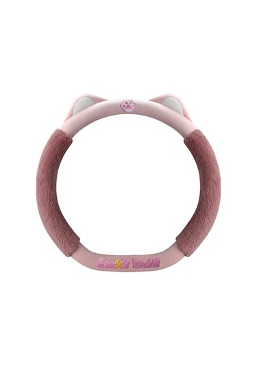 Cbtx 38cm Peluş Direksiyon Kapağı Sevimli Kedi Kaymaz Araç Direksiyon Koruyucusu Kış Sıcaklığı İçin - Lotus Pembesi