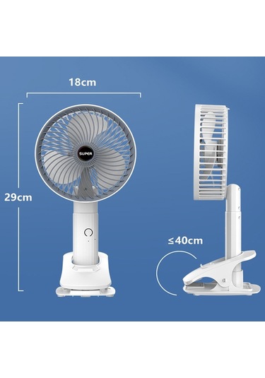 Cbtx Masaüstü Taşınabilir Usb Şarj Klipsli Fan Çok Fonksiyonlu Dönebilen El Fanı Gri