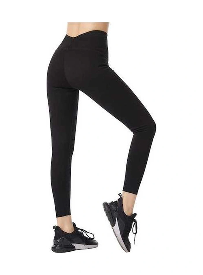 Fortunelane Kadınlar İçin Yüksek Bel Gelişmiş Dayanıklı Yoga Spor Tayt - Siyah Fsls2080-l Siyah Siyah