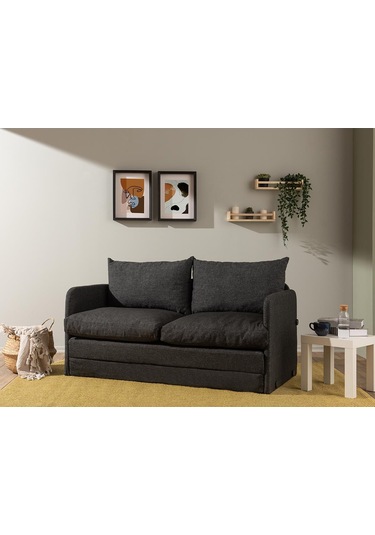 Pafu Saga Xl İkili Katlanır Yataklı Koltuk Keten Koyu Gri