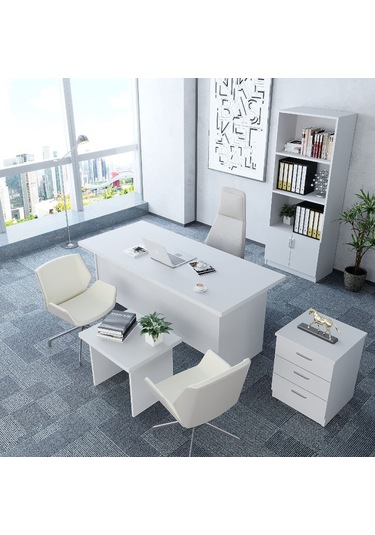 Plus 4'lü Ofis Takımı  Model 7 Beyaz