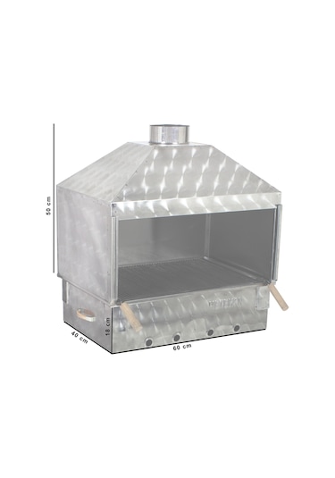 60X40  Set Üstü Davlumbazlı Maltız Izgaralı Mangal MTH-368