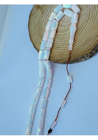 Opal Tesbihler Usta İşi Beyaz