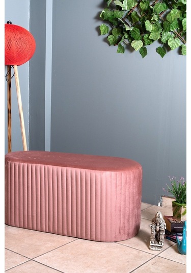 Velluto Lungo Rose Puf-gül Kurusu 90 Cm Kapitoneli Uzun&oval Puf&bench&koltuk&pofuduk Makyaj Puff