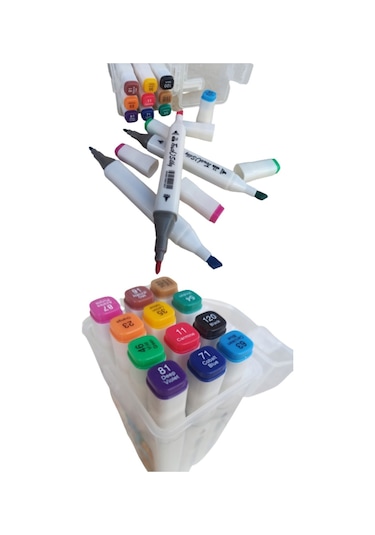 12 Renk Keçeli Kalem, Çift Taraflı Marker Kalem, Kalın Ince Uçlu Ispirto Kalemi, Fosfor Kalemi