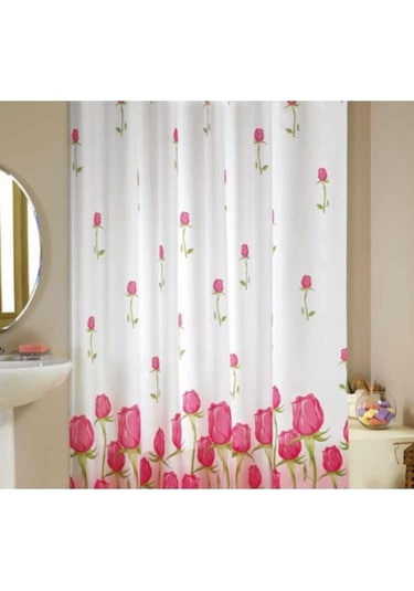 Jackline Duş Perdesi 7017 Model Çift Kanat 2X110X200Cm Pembe-Beyaz