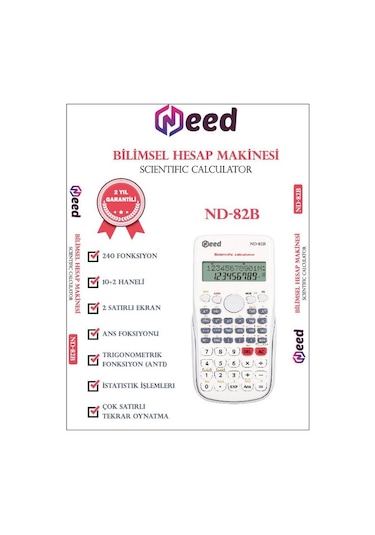 Need Nd-82b Beyaz 240 Fonksiyonlu Bilimsel Hesap Makinesi Beyaz