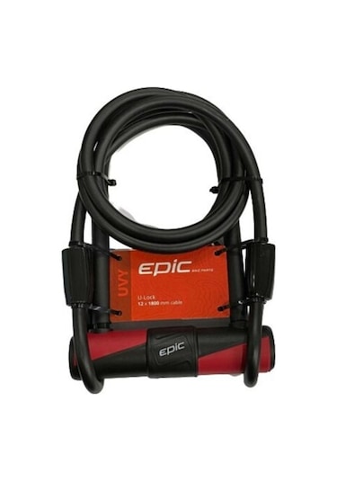 Epic Uvy 12x180 Anahtarlı U-kilit Kırmızı - Siyah