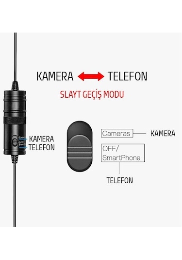 Polham 6 Metre 3.5mm Telefon Ve Kamera İçin Yaka Mikrofonu, Canlı Yayın, Profesyonel Muhabir Mikrofonu