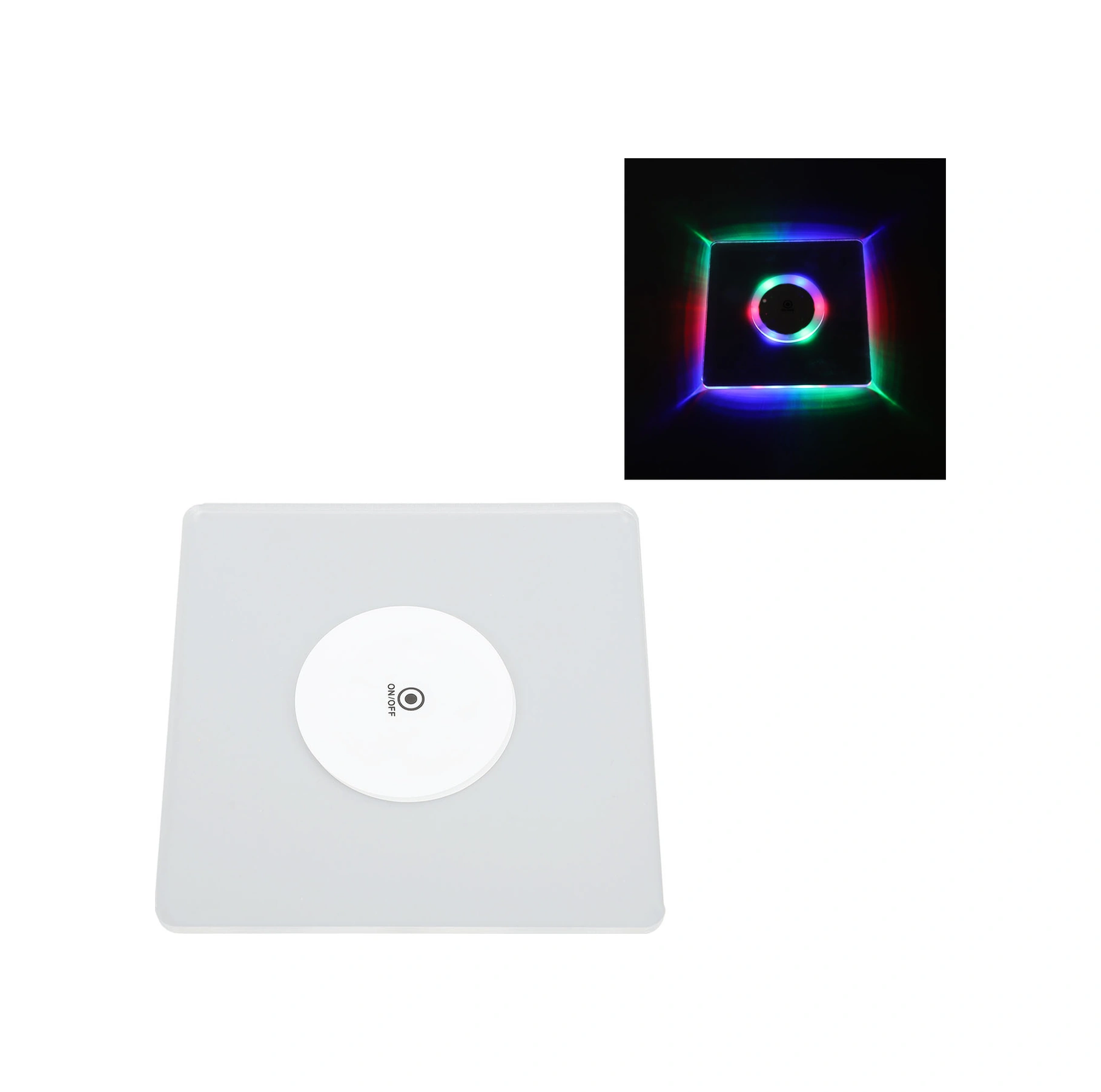 Shineyee 10cm Kare Led Işıklı Bardaq Altlığı - 3 Mod Hızlı/slow Flash, Sürekli Işık - Dayanıklı Pc Malzeme - Bar, Parti, Düğün İçin