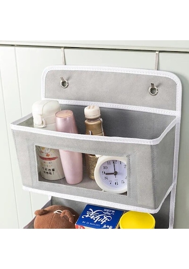 Gri Dokunmamış Saklama Çantası Duvar Asılı Dolap Asılı Bitirme Çanta Bebek Bezi Çanta Dolap Askısı Yurt Banyo Mutfak Depolama Gri