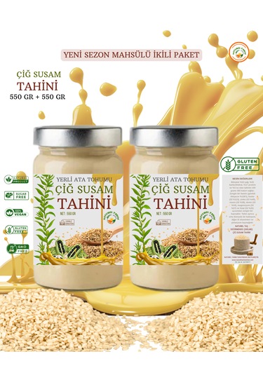 Naturel Çiğ Susam Tahini 550 Gr X 2 Adet