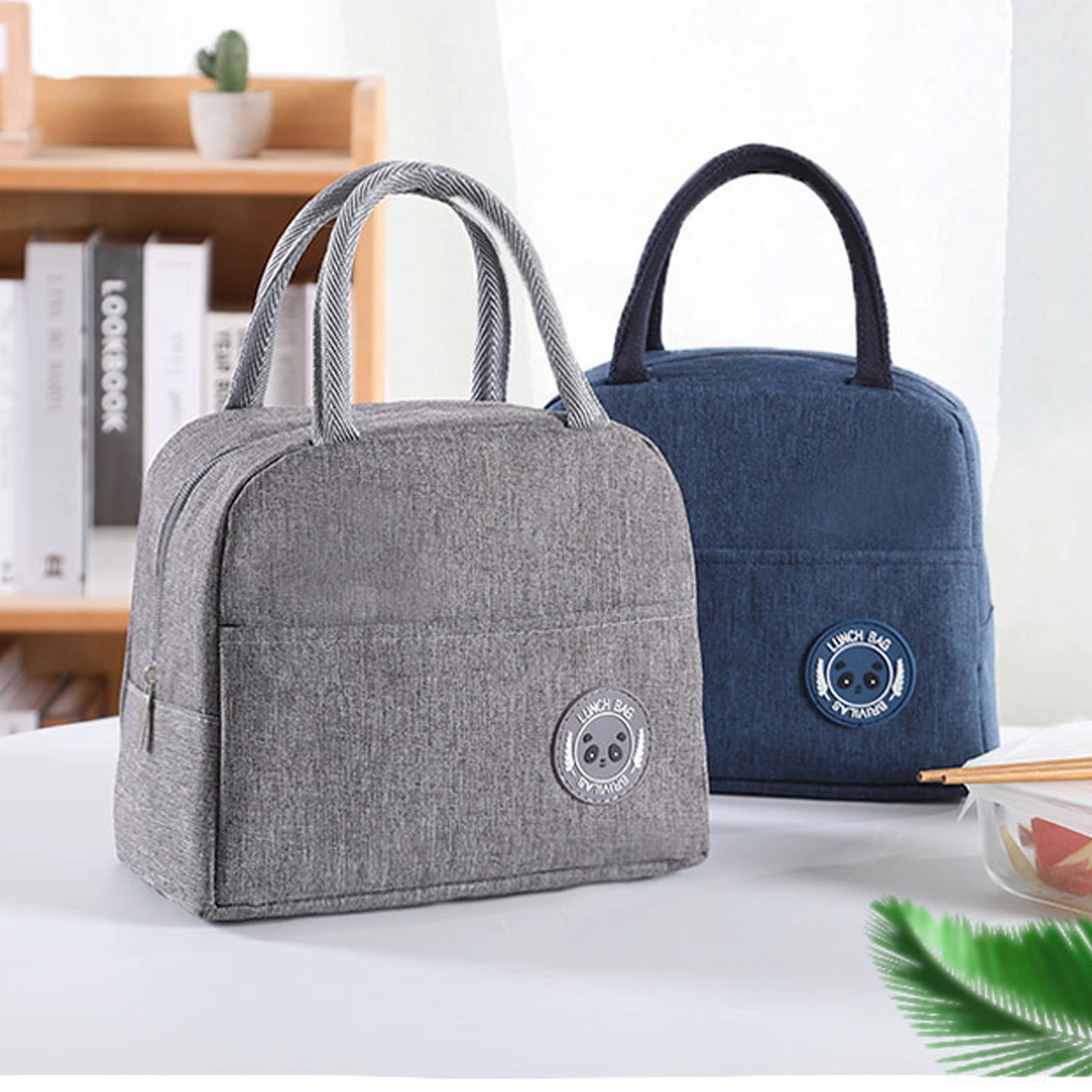 Kosona Oxford Kumaş Isı Ve Soğuk Saklama Çanta, Büyük Kapasiteli, Ön Cepli, El Taşıma Kolu, Su Geçirmez, Spor/okul/ofis Yemek Çantası Gri