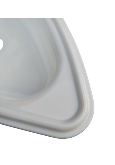 Üçgen Evye Lavabo. Tekne Evyesi. Karavan Evyesi. Beyaz 30x30cm