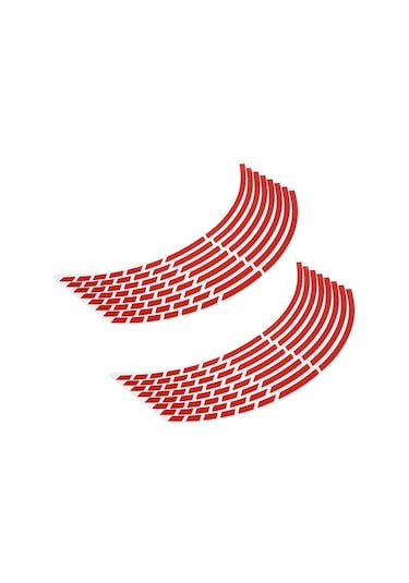 Reedark 16 Adet Kırmızı Pet Jant Sticker - 16-18 İnç Jantlar İçin Yalıtkan, Su Geçirmez, Dayanıklı Yansıtıcı Şerit