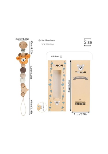 Karikatür Hayvan Saklama Çantası İle Diş Çıkarma Oyuncakları Kayın Ahşap Kukla Tutucu Emzik Tutucu Emzik Zinciri Bebek Emzik Klipsi Şeffaf