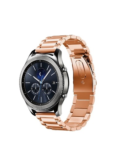 Gear S3 22mm Uyumlu Krd-04 Metal Zore Kordon-rose Gold