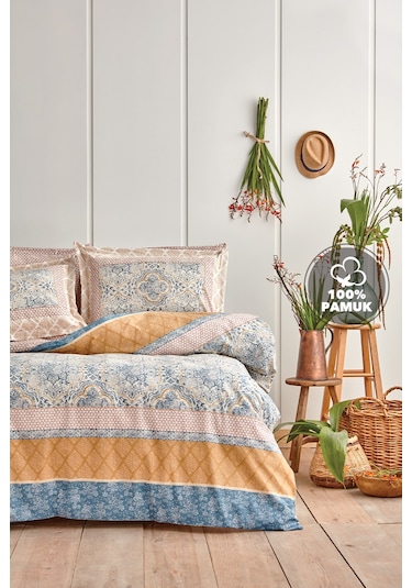Yataş Bedding Delissa Çift Kişilik Ranforce Nevresim Seti - Mavi