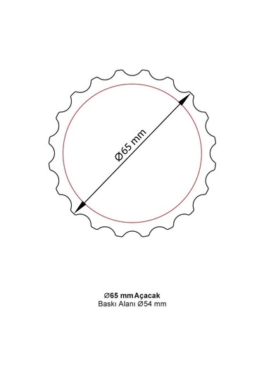 65 Mm Standart Magnet Açacak Küçük Vgm65 250 Adet Beyaz