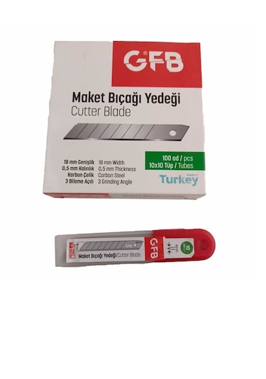 Gfb Maket Bıçağı Yedeği 18x0,5mm 7 Kırımlı 10'lu