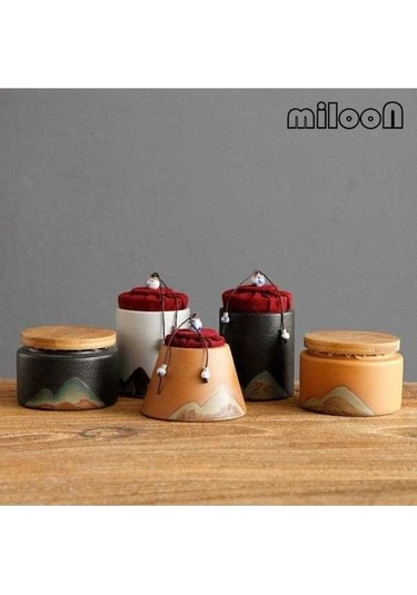 Pazly Kaba Çömlek Çay Sepeti, Seramik, Kırmızı, Mini Seyahat Mühürlü Kutu, Mutfak Baharat Kavanozu, Taşınabilir, Kullanışlı Diğer