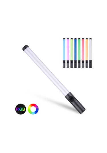 20 W Elde Taşınabilir Led Fotoğraf Rgb Renkli Değnek Işık Siyah Siyah