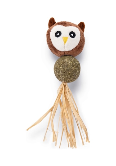Beeztees Kedi Oyuncağı, Peluş Baykuş Ve Kediotu Topu, 16cm