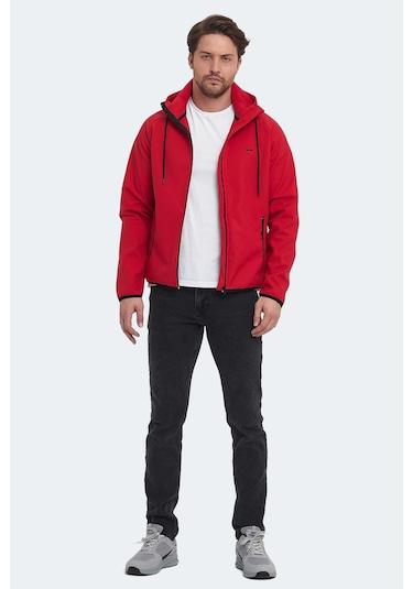 Slazenger Rangı Erkek Kapüşonlu Kırmızı Mont & Kaban Kırmızı
