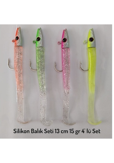 Lrf - Spin Atçek - Silikon Balık Seti 13 Cm 15 Gr 4'lü Set