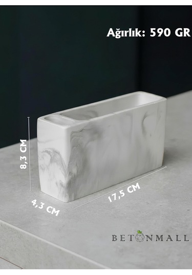 El Yapımı Beton Gri Alçı Peçetelik Minimal Masa Ve Mutfak Dekoru Kafe & Bar İçin Siyah Beyaz