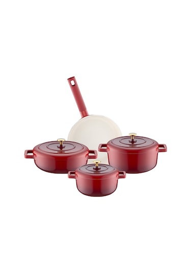Emsan Red Royal 7 Parça Tencere Seti Kırmızı