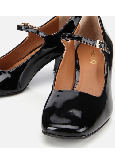 Hotiç Kadın Rugan Deri Siyah Mary Jane Kalın Topuklu Ayakkabı 01ayh312600a100 Siyah